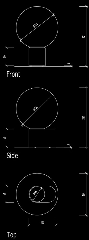Omniglobe dimensions